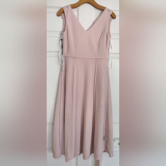 Calvin Klein Women's V-neck Sleeveless Belted Dress - Picture 6 of 16